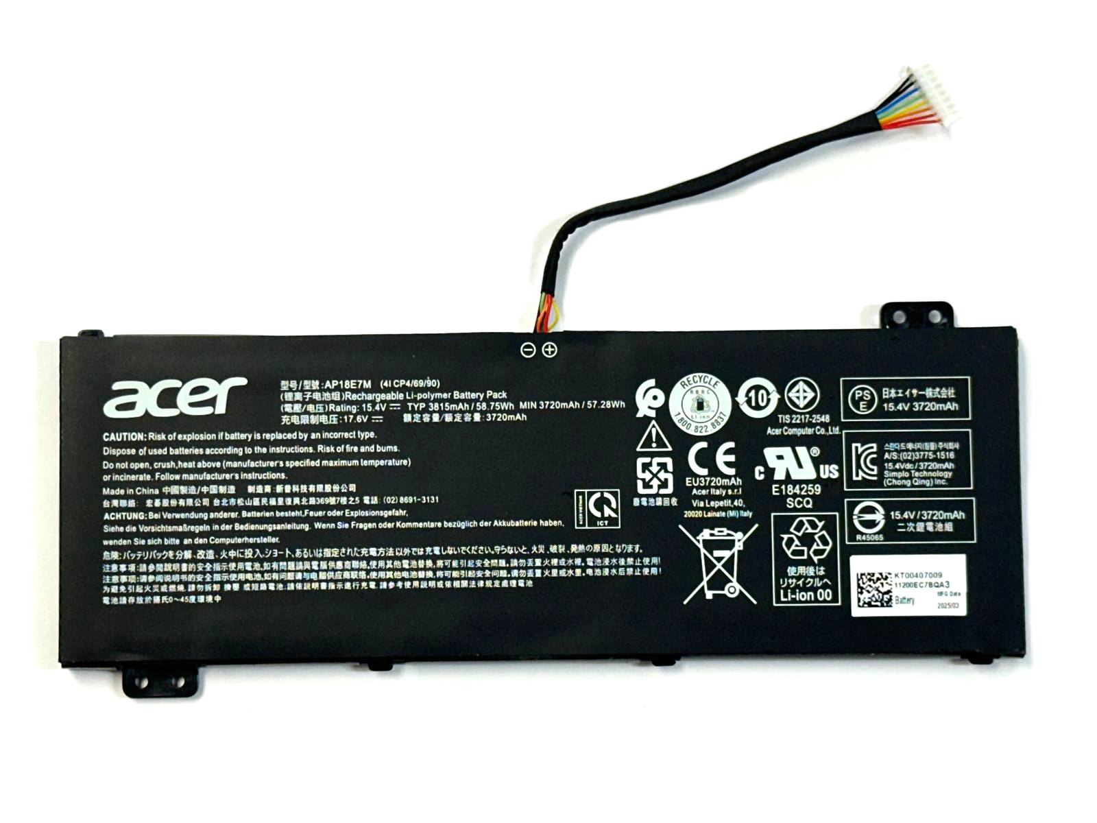 AP18E7M AP18E8M Battery For Acer Predator Helios 300 PH315-52 PH315-53 PH317-53 Predator Triton 300 PT315-51 Nitro 5 AN517-52 AN517-51 AN515-54