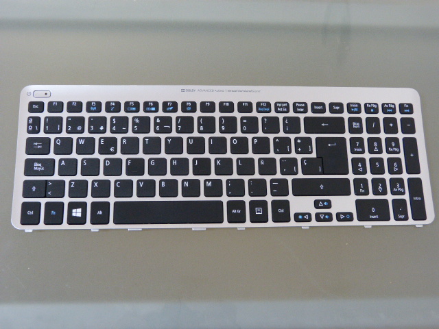 TECLADO ACER ASPIRE V5-531 V5-571 NEGRO ESPAÑOL CON MARCO PLATEADO